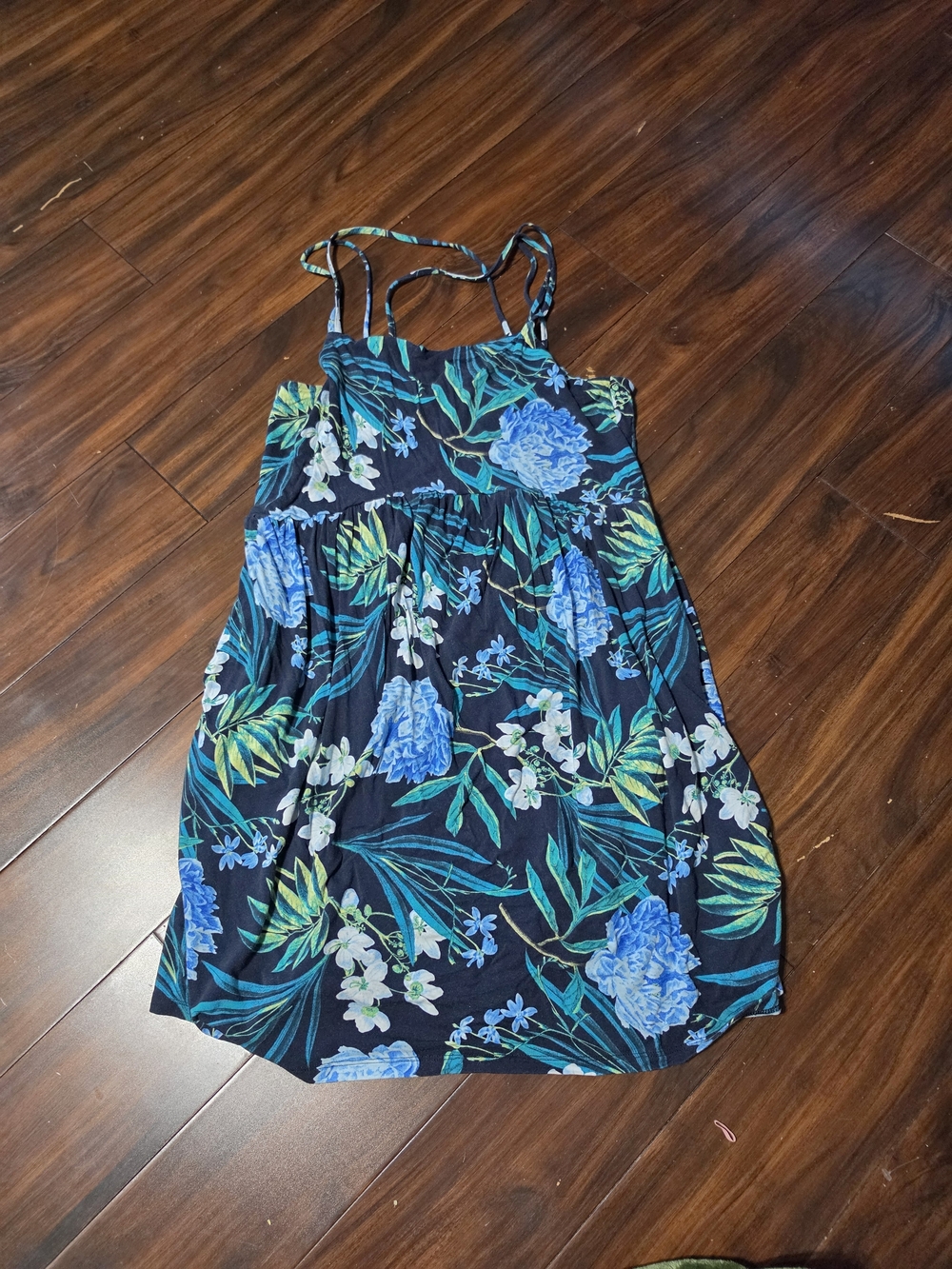 Old Navy Navy Floral Spaghetti-strap Sundress